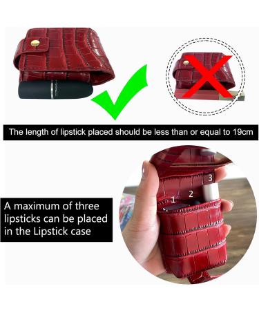 MIAO JIN 2PCS Lipstick Case with Mirror and Storage - Black and Red Leather Cosmetic Jewelry Case - Buy Online on GoSupps.com