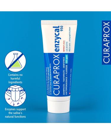 4x Curaprox Enzymatic Toothpaste Curaprox 950ppm Fluoride Tube 75ml (4x 75ml) - Buy Online on GoSupps.com