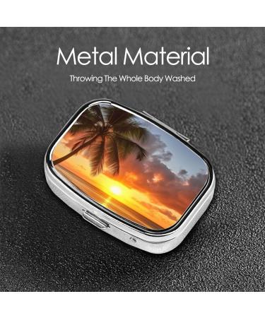 Sunset Hawaiian Palm Tree Pill Box | Portable Travel Medicine Organizer - Buy Online on GoSupps.com