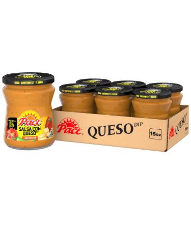 Pace Salsa Con Queso Cheese Dip, Great for Nachos, 15 Ounce Jar (Pack of 6)