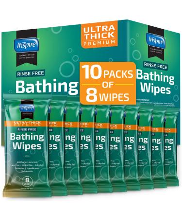 Ultra Thick Rinse Free Body Wash Wipes | Bathing Wipes, Shower Wipes - Rinse Free Wet Wipes | Thick Strong Extra Large With Aloe, Wipes For Adults, Body Wipes For Adults Bathing | Cleansing Adult Wipes (Thick Rinse Free Bo…
