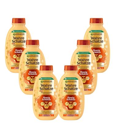 Garnier Garnier Repair Shampoo for Brittle Hair Acacia Honey and Beeswax For Extra Shine and Softness Real Honey Treasures 6 x 250 ml