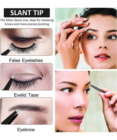 ZROX Professional Slant Tip Stainless Steel Eyebrow Tweezers - Precision Brow Plucker for Men and Women - Blue (TWZ-001) - Buy Online on GoSupps.com