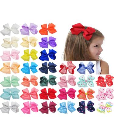 PrettyBoutique 5 Inches Girls Large Grosgrain Hair Bow Alligator Clip (White) - Buy Online on GoSupps.com