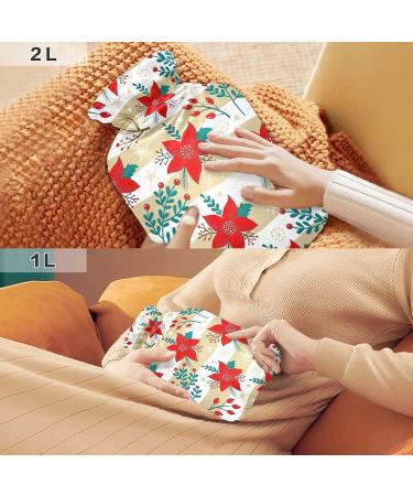2L Poinsettia Heat Bottle for Pain Relief - Perfect for Headaches Back Pain & Foot Warmth - Ideal Water Bag for Bed Warmth - Buy Online on GoSupps.com