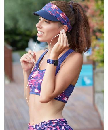 Moolia 4 Packs Elastic Nylon Bands for Fitbit Versa 4/Versa 3/Sense - Adjustable Stretchy Fabric Sport Bands in Black Colorful Floral, Black-Grey Floral, Tie Dye Rainbow, Tie Dye Blue Purple - Women Men Bracelets - Buy Online on GoSupps.com