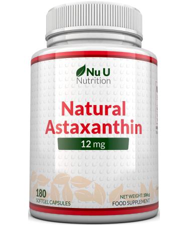 Astaxanthin 5% Oil 12mg | 180 Softgels (6 Month Supply) | Astaxanthin from Nu U Nutrition