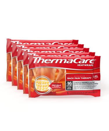 ThermaCare Portable Heating Pad, Lower Back and Hip Pain Relief Patches, L/XL Heat Wraps, 5 Count
