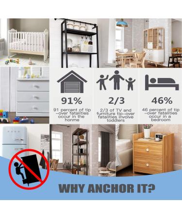 8 Pack Furniture Straps Baby Proofing Anti-tip Walls Proofing Anti-tilt Furniture Anchors Kit  Cabinet Wall Anchors Protect Toddler and Pet  Adjustable Child Safety Straps Earthquake Resistant - Buy Online on GoSupps.com