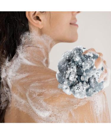 10 Pcs Bath Shower Loofah Sponge Set - Exfoliating Body Wash Scrubber for Men and Women - Includes 4 Black, 4 Deep Cyan, 2 Gray Poufs - Buy Online on GoSupps.com
