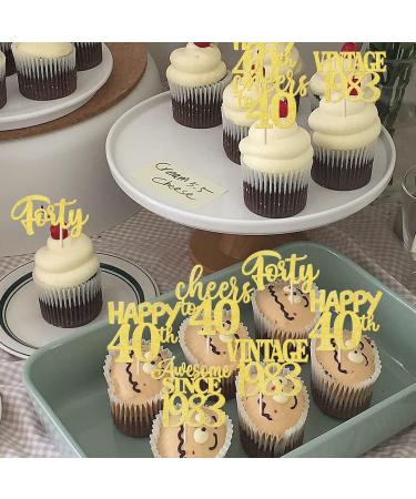 30pcs Vintage 1983 Cupcake Toppers Awesome Since 1983 Cake Decorations Cheers on 40 Fabulous Thirty Cake Toppers 40th Birthday Wedding Anniversary Party Cake Decorations Gold Gold 40th - Buy Online on GoSupps.com