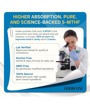 Liposomal 5-MTHF 15mg & Methyl B12 Liquid Drops 96mg per Serving Ultra Potent Raspberry Taste USA Made & Lab Tested 2 FL OZ (60ml) 60ml (pack of 1) - Buy Online on GoSupps.com