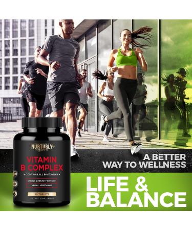 NURTURLY Vitamin B Complex and Multi Collagen Peptides Powder Capsules - Contains All Essential B Vitamins - B1 B2 B3 B5 B6 B7 B9 B12 and Biotin - Hydrolyzed Collagen Peptides - Buy Online on GoSupps.com