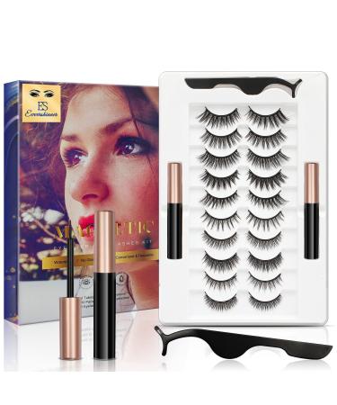Magnetic Eyelashes with Eyeliner Natural Lashes Beauty Looking Reusable Magnetic Lashes with Magnetic Eyeliner for Women Easy to Wear Magnetic Lashes Natural Looking Evvershinner Band
