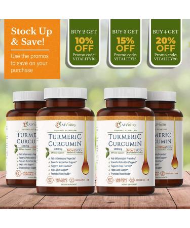 A1 Vitality Turmeric Curcumin NovaSOL Supplements 1000mg - Powerful Inflammation & Joint Pain Relief - 185x More Bioavailable Than Turmeric Black Pepper Capsules - Natural Softgels - Buy Online on GoSupps.com