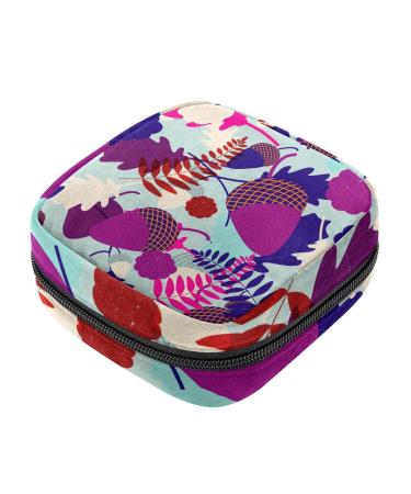 Women bands storage bag menstrual cup pocket girl travel big capacity make-up women bandage organizer leaves and acorns