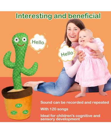 Dancing Cactus Voice Recorder Baby Toy with 120 Songs | Educational Gift & Home Decor - Adjustable Volume | Fun Talking Cactus for Kids - Buy Online on GoSupps.com