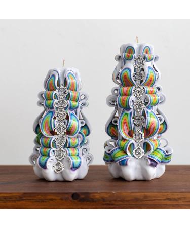 7 Chakra Candle Decor | Unique Meditation Gifts for Women & Yoga Lovers | 6.3" Candle Accessories - Buy Online on GoSupps.com