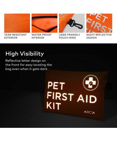ARCA PET Dog First Aid Kit - Travel Emergency Kit for Cats and Dogs - Water-Resistant Reflective Pouch for Pet Emergencies on Outdoor Adventures - Buy Online on GoSupps.com