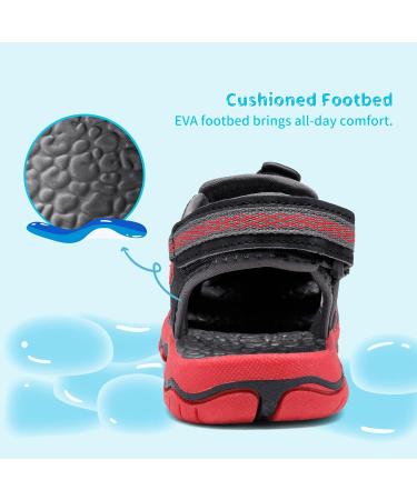 DREAM PAIRS Unisex Kids 160912-k Sports Sandals | 32 EU Black Grey Red - Comfortable & Stylish Sandals for Active Kids - Buy Online on GoSupps.com