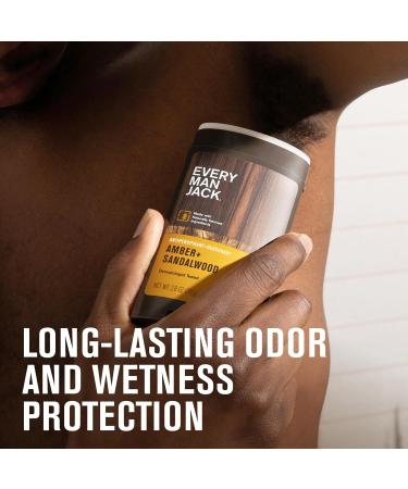 Every Man Jack Men s Amber + Sandalwood Antiperspirant Deodorant for Men - 24-Hour Odor Protection - 2.6 oz (2 Pack) - Buy Online on GoSupps.com