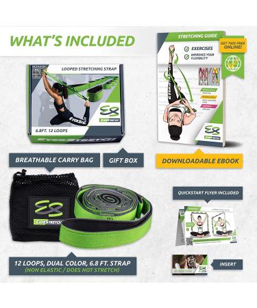 EverStretch Stretching Strap with Loops & E-Book | Non-Elastic Yoga Strap | Premium Stretch Band for Physical Therapy & Exercise - Buy Online on GoSupps.com