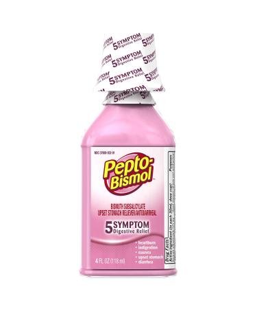 Pepto-Bismol Original Liquid 5 Symptom Relief including Upset Stomach & Diarrhea 4 Oz (Pack of 3)