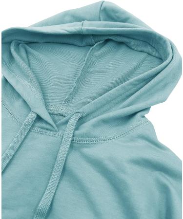 Bingerlily Girls Casual Hoodies | Lightweight Long Sleeve Pullover | Solid Sweatshirt with Pocket | Light Blue 13 Years - Buy Online on GoSupps.com