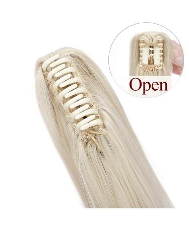 Premium 22 Bleached Blonde Ponytail Extension - Clip-in Micro-Wavy Hair Braid Heat-Resistant Realistic Look - International Shipping Available - Buy Online on GoSupps.com