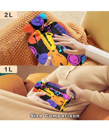 Buy Naanle Colorful Jazz Music Hot Water Bottle - 2L Large Heat Bottle for Pain Relief & Therapy | Ideal for Bed Hands Feet - Transparent & Stylish - Buy Online on GoSupps.com