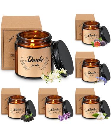 BBto 6 pieces thank you gift for women lavender fragrance candles in glass soy wax fragrance candles with saying Thank you for all birthday present for mom girlfriend grandma colleague relaxation