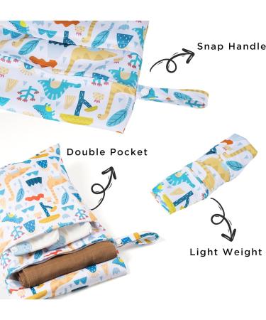Hbselect 2PC Waterproof Diaper Bag Set with Zipper Wet Wipes Organizer for Babies & Toddlers Jungle Design - Buy Online on GoSupps.com