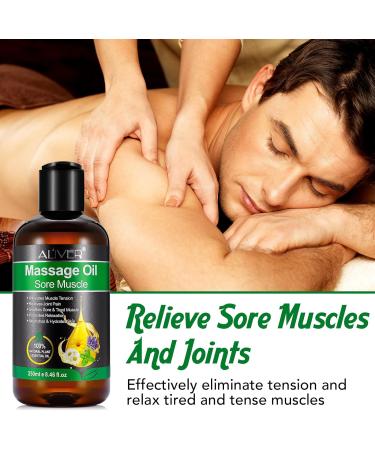 Massage Oil for Sore Muscle Joint Pain Relief 250ml Massage Oils for Massage Therapy Relaxing Moisturizing Body Oil for Men and Women - Buy Online on GoSupps.com