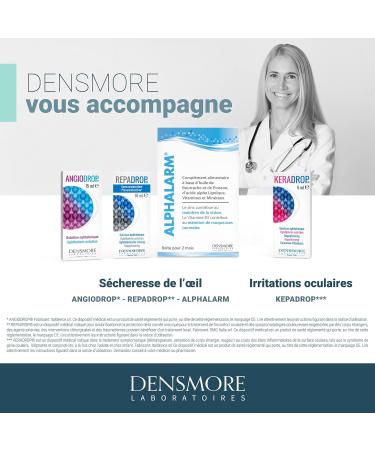 Densmore - Angiodrop - Solution Ophtalmique S cheresse et Fatigue Oculaire - Acide Hyaluronique Camomille Mauve - Plusieurs utilisations par jour possible - Flacon 15 ml - Fabriqu en Europe - Buy Online on GoSupps.com