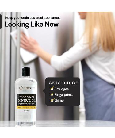Thirteen Chefs Cutting Board Oil - Food Grade Mineral Oil for Cutting Boards & Countertops - 8 Fl Oz - Made in USA - Buy Online on GoSupps.com