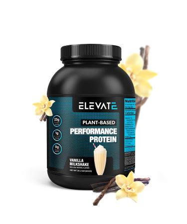 Plant Based Vegan Protein Powder with High BCAAs and Glutamine, Low Carb Protein Powder Vanilla Milkshake, Non GMO, NO Sugar, Dairy and Soy Free (26 Servings) - Elevate Nutrition