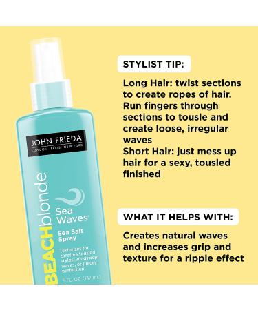Beach Blonde Sea Waves Salt Spray - 5 oz Wave Texturizing Spray for Tousled Volume | Natural Sea Salt Enhances Wavy Hair - Buy Online on GoSupps.com