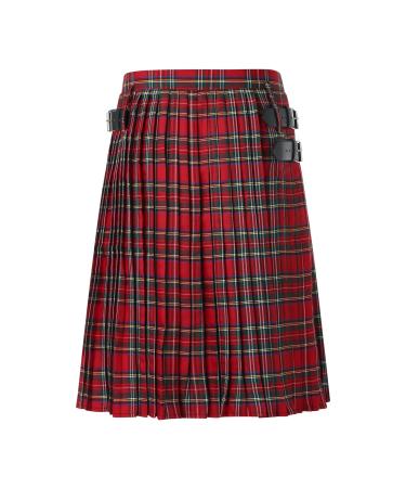Wrinkle skirt for men fold skirt design Scottish kilt with a high waist rock checkered mini skirt streetwear original vacation schottrock skater punk comfortable z11302-rot 3xl