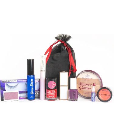 Makeup Set Glamza 10 Piece Lucky Dip Gift Makeup Kit for Women & Teenage Girls - Includes 10 Makeup Items In Black Organza Beauty Bag - Buy Online on GoSupps.com