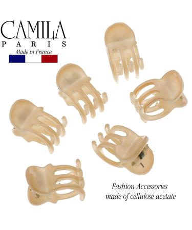 Camila Paris CP3084 French Hair Clip Set - 6 Extra Small Beige Girls Claw Clips - Fashionable Styling Hair Accessories for Women - Strong Hold Grip Clamp - Made in France - Buy Online on GoSupps.com