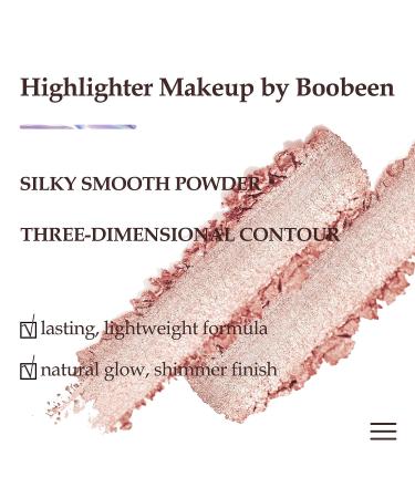 Boobeen Highlighter Palette - Shimmer Glitter Face Makeup with Brush | Illuminator & Contour Bronzer for Natural Long Lasting Glow - Buy Online on GoSupps.com
