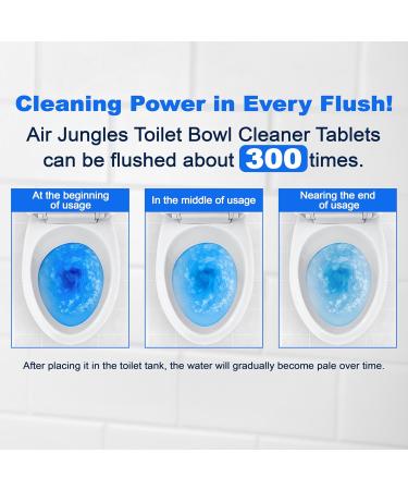 Air Jungles Automatic Toilet Bowl Cleaner Tablets - 8 Packs Extra Fresh & Long-lasting Foaming Tabs for Easy Cleaning - Buy Online on GoSupps.com
