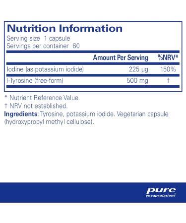 Pure Encapsulations Iodine & Tyrosine 60 Capsules - Thyroid & Nervous System Support - Buy Online on GoSupps.com