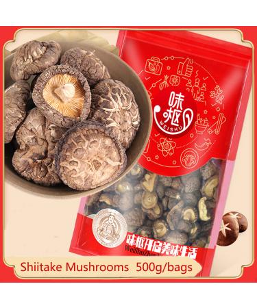 Dried Shiitake Mushrooms 16 Oz (500g) - Quick Rehydration Soft Texture Fresh Tasting Mushroom Snack | Ideal Holiday Gifts - Buy Online on GoSupps.com