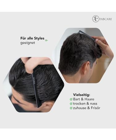 Fabcare Carbon Comb - Antistatic Break-Resistant Hairdresser Comb for Cutting & Styling - High-Strength Black Carbon Plastic Hair & Beard Comb - Buy Online on GoSupps.com