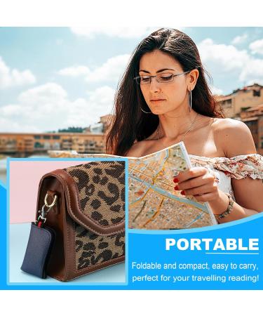 Folding Reading Glasses Anti Blue Light UV | Soft Nose Pad Spring Hinge | 3 Pack with Keychain Case | Men & Women | Stylish Zipper Leather Bag (Brown/Black/Gunmetal) - 2.5x - Buy Online on GoSupps.com
