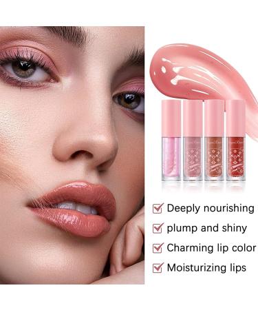 4Packs Lip Oil and Lip Gloss Set Lip Oil Hydrating Non-sticky Lip Glow Oil Tinted Clear Lip Plumper Moisturizing Lipgloss Set Gift For Women and Teenage Girl (01) - Buy Online on GoSupps.com