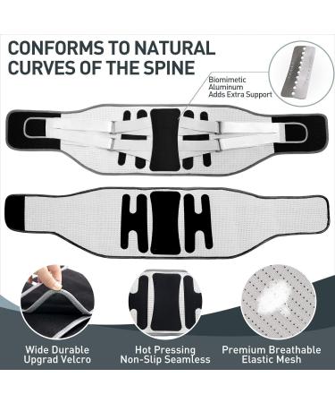 Lumbar Support Belt for Lower Back Pain Relief - Adjustable Brace for Men & Women | Massage Band for Herniated Disc Sciatica & Scoliosis - 2XL Black - Buy Online on GoSupps.com