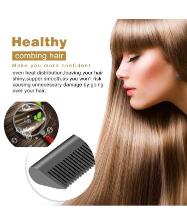 Hot Comb Hair Straightener - Portable Electric Heated Brush for Wet & Dry Hair Anti-Scald Curling Iron for Wigs - Quick Heating Straightener (Black - Buy Online on GoSupps.com