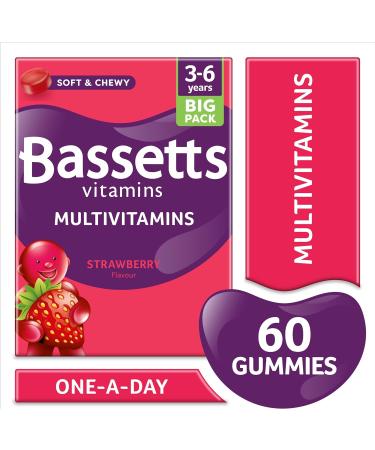 Bassetts Vitamins 3-6 Multivitamin Strawberry 60's - 60 Count Pack - Essential Daily Nutrition for Children - Buy Online on GoSupps.com